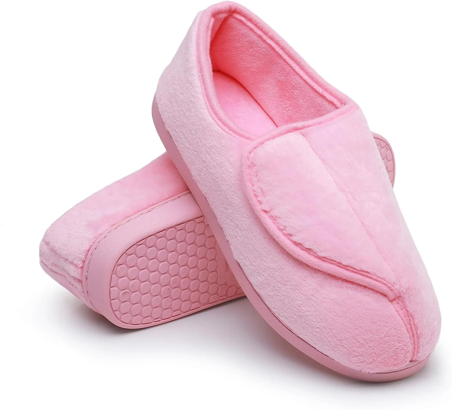 Git-up Women Memory Foam Diabetic Slippers Arthritis Edema Adjustable Closed Toe Swollen Feet Slippers Comfortable House Indoor Outdoor Shoes with Rubber Sole