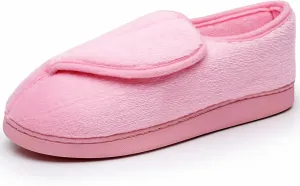 Git-up Women Memory Foam Diabetic Slippers Arthritis Edema Adjustable Closed Toe Swollen Feet Slippers Comfortable House Indoor Outdoor Shoes with Rubber Sole
