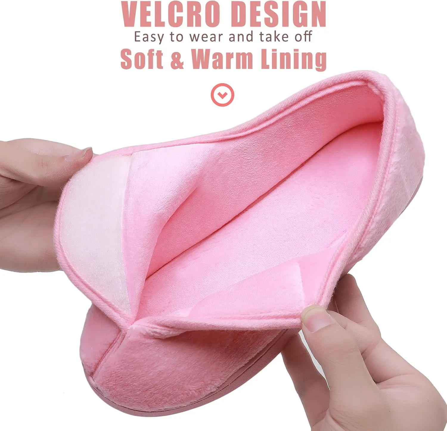 Git-up Women Memory Foam Diabetic Slippers Arthritis Edema Adjustable Closed Toe Swollen Feet Slippers Comfortable House Indoor Outdoor Shoes with Rubber Sole