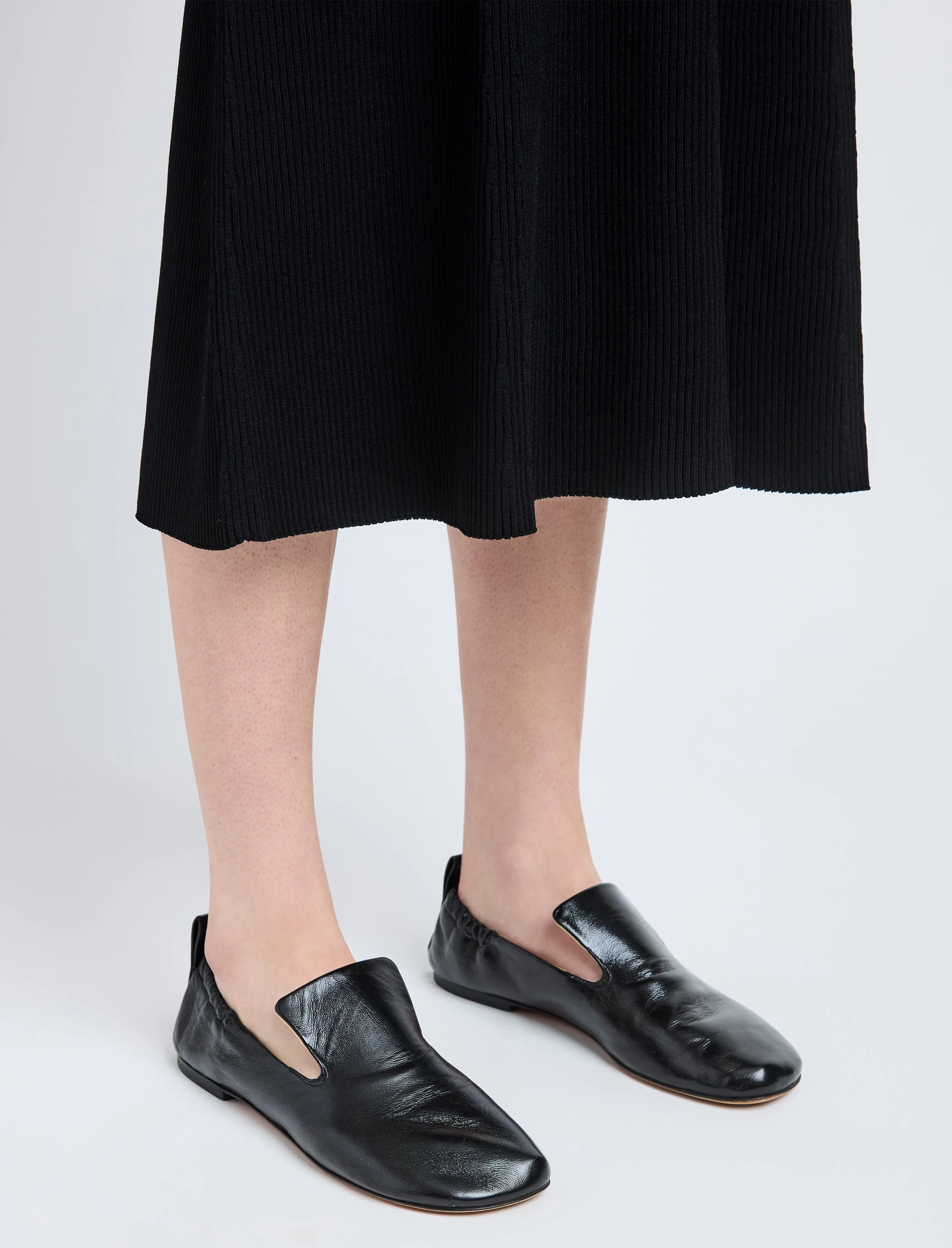 Glove Ruched Loafers in Slick Nappa