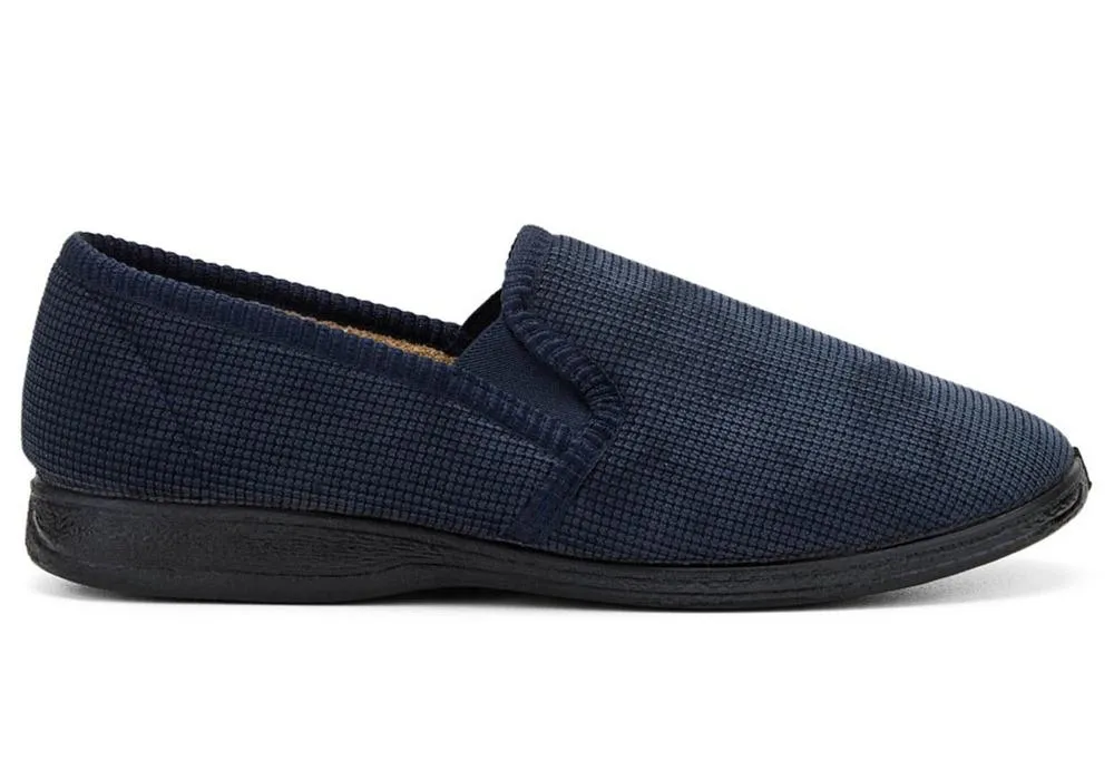 .Grosby Mens Richard Memory Foam Slippers - (145660 404) - RH - F