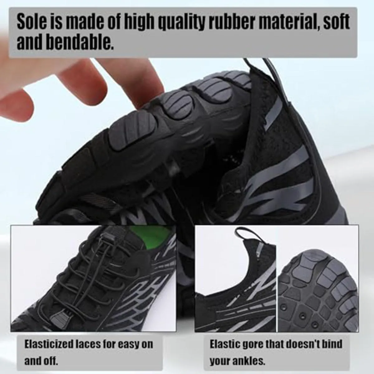 Grounded Barefoot Footwear for Women Men, Hiking Barefoot Wide Toe Box Wide Width Slip On Water Shoes
