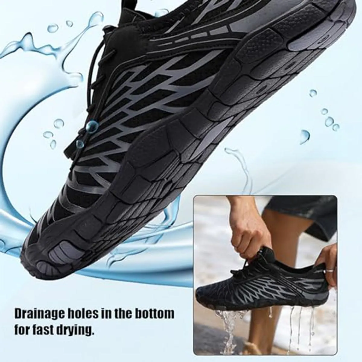 Grounded Barefoot Footwear for Women Men, Hiking Barefoot Wide Toe Box Wide Width Slip On Water Shoes