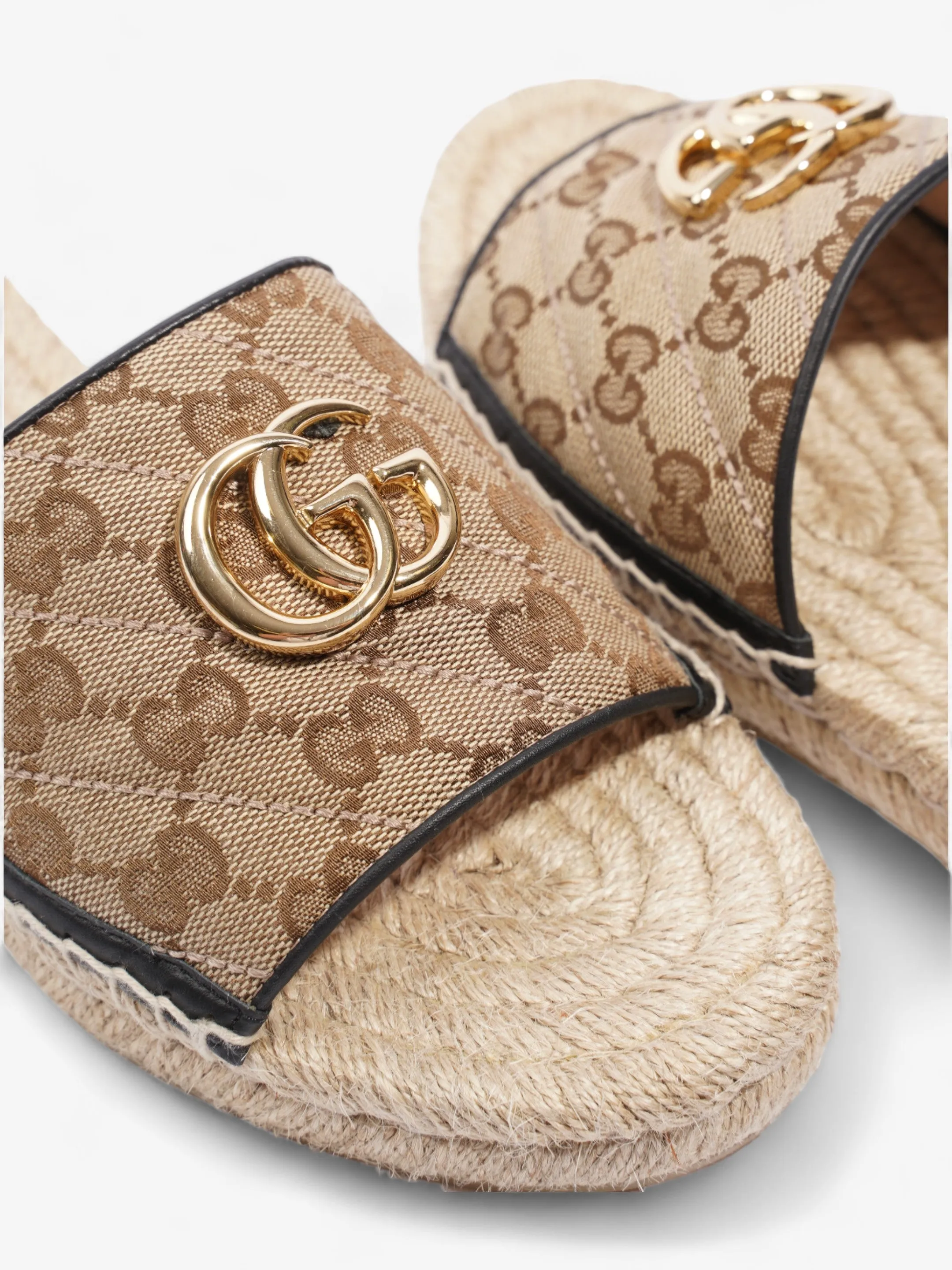Gucci GG Espadrille Slides GG Supreme Canvas EU 38.5 UK 5.5