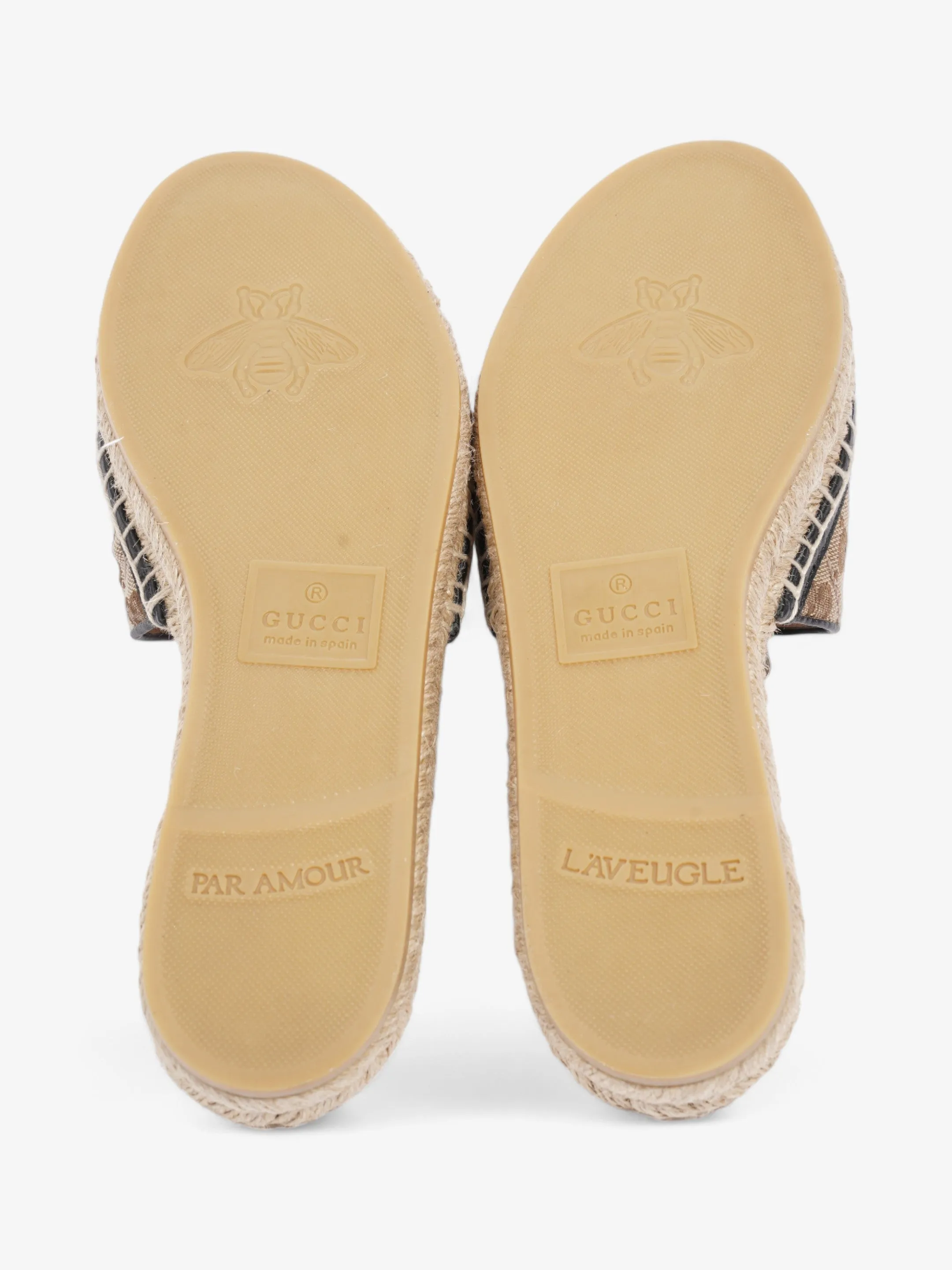 Gucci GG Espadrille Slides GG Supreme Canvas EU 38.5 UK 5.5