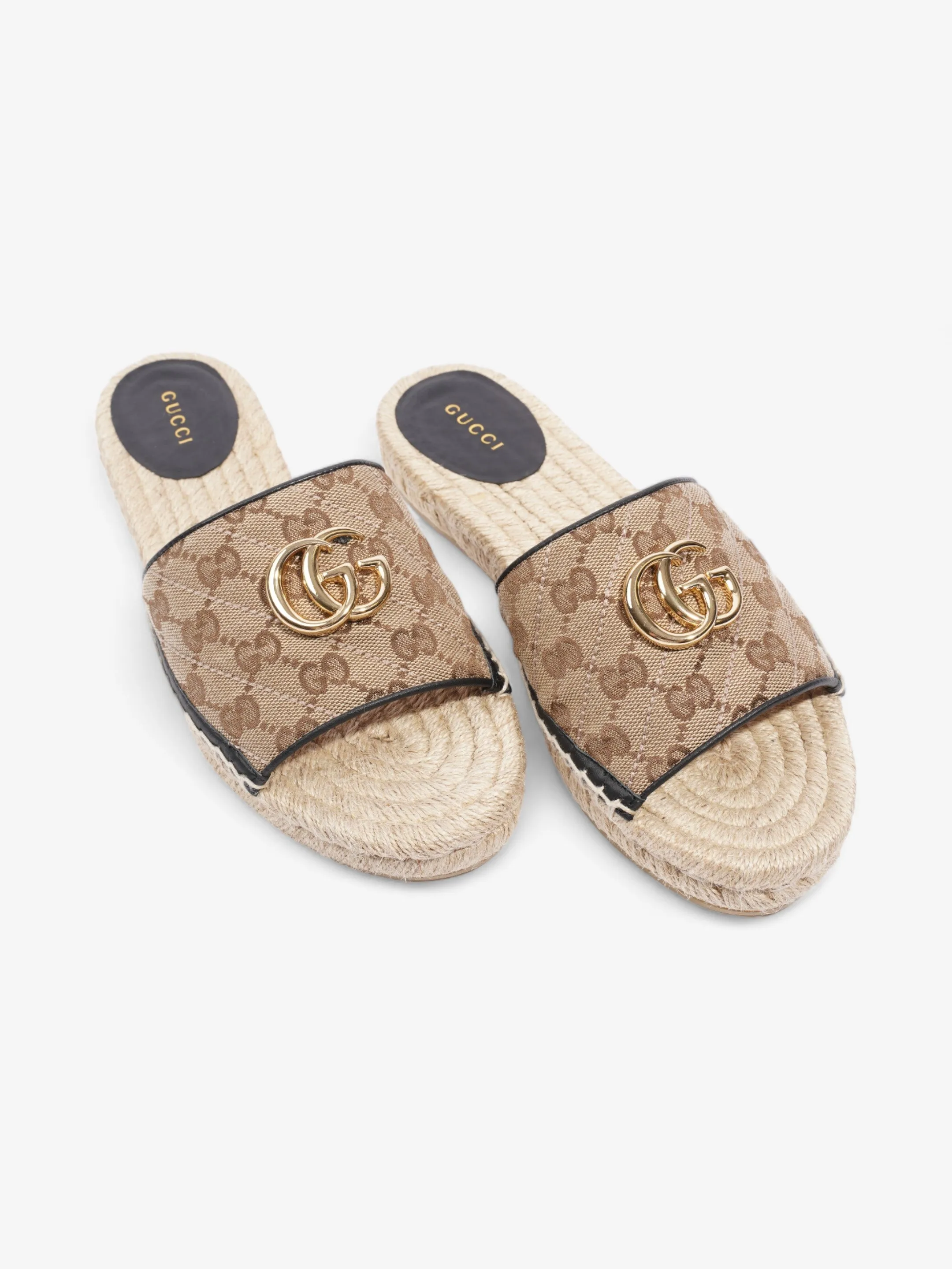 Gucci GG Espadrille Slides GG Supreme Canvas EU 38.5 UK 5.5