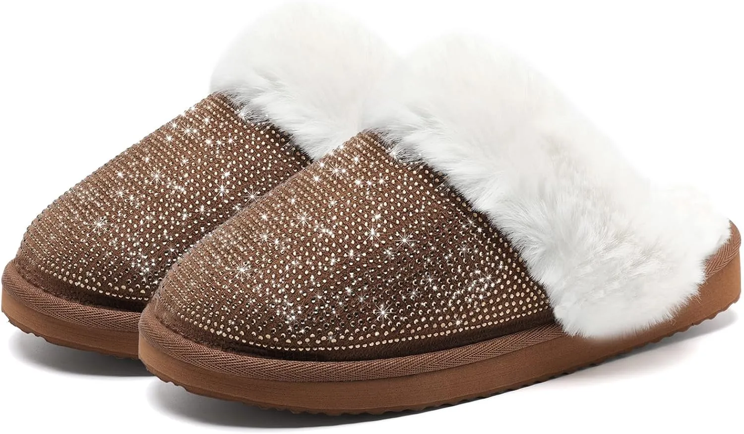 Guyarns Fuzzy House Slippers for Women,Memory Foam Womens Slippers Indoor and Outdoor Non-Slip Faux Fur Comfy Winter House Shoes