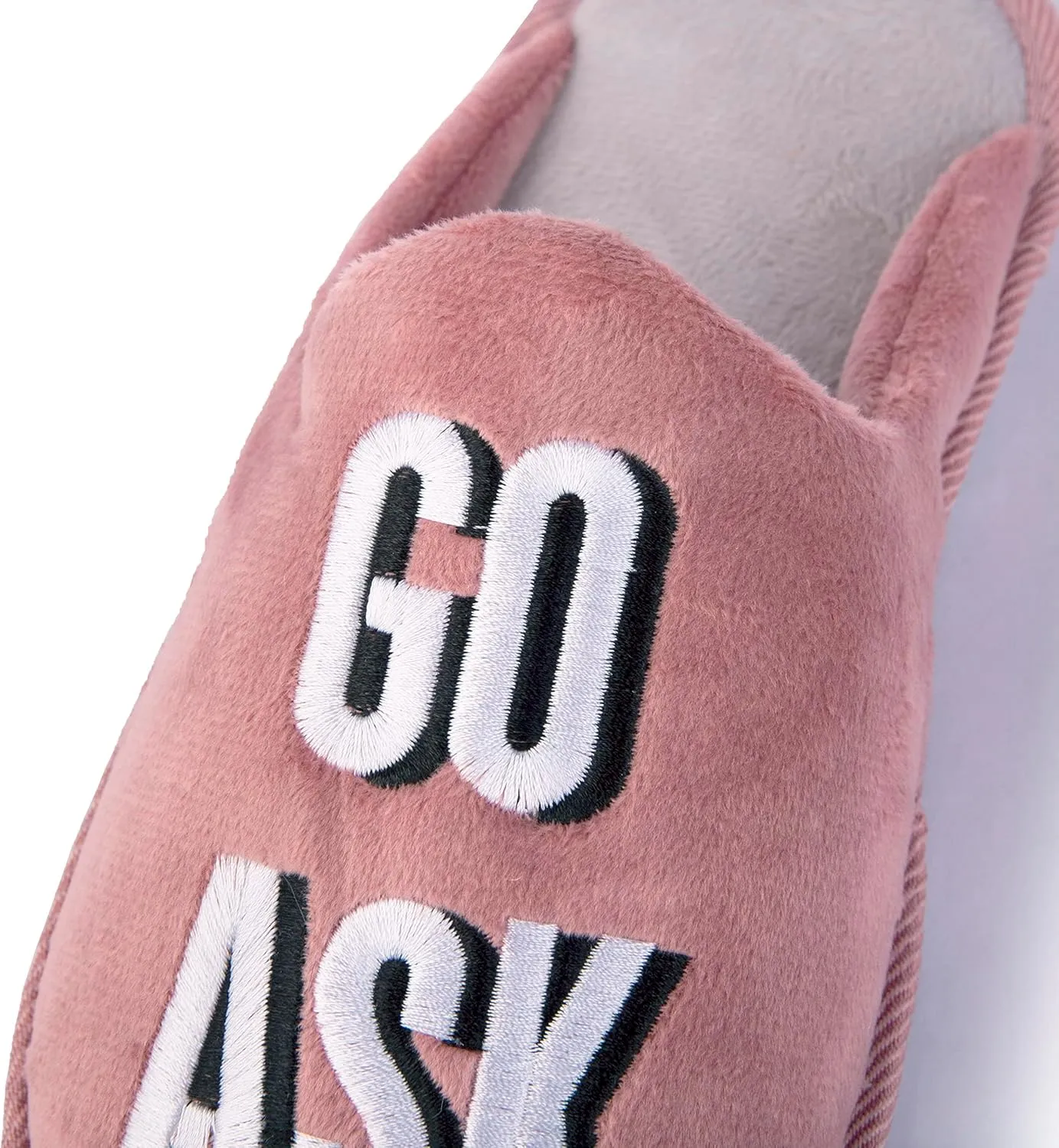 Handcraft Staycation NYC Ladies Funny Quote Scuff Slipper, Plush Non Slip House Slippers for Women, Comfy Soft Sole Bedroom Shoes