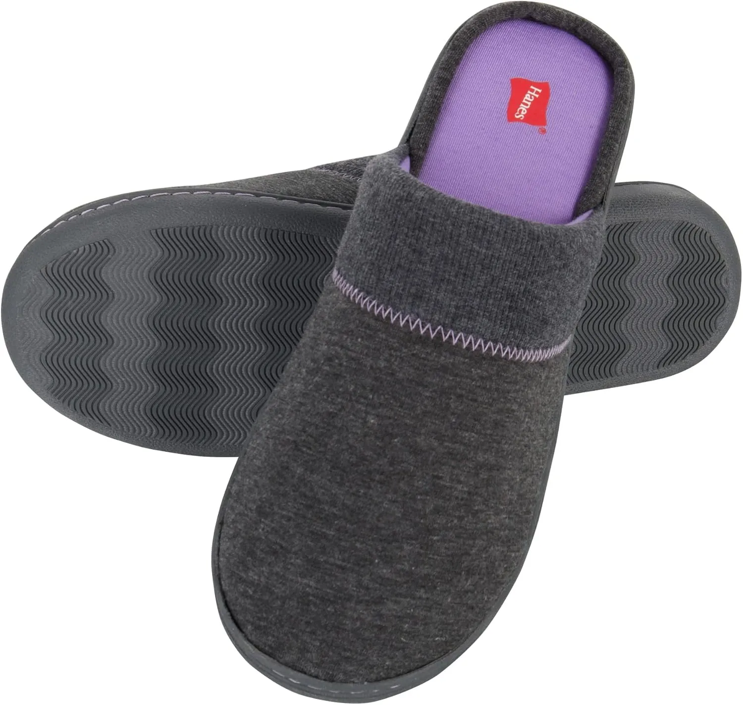 Hanes womens Comfort Cotton on Scuff With Memory Foam and Anti-skid Sole Slipper