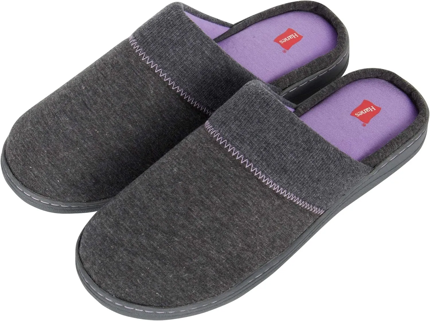 Hanes womens Comfort Cotton on Scuff With Memory Foam and Anti-skid Sole Slipper