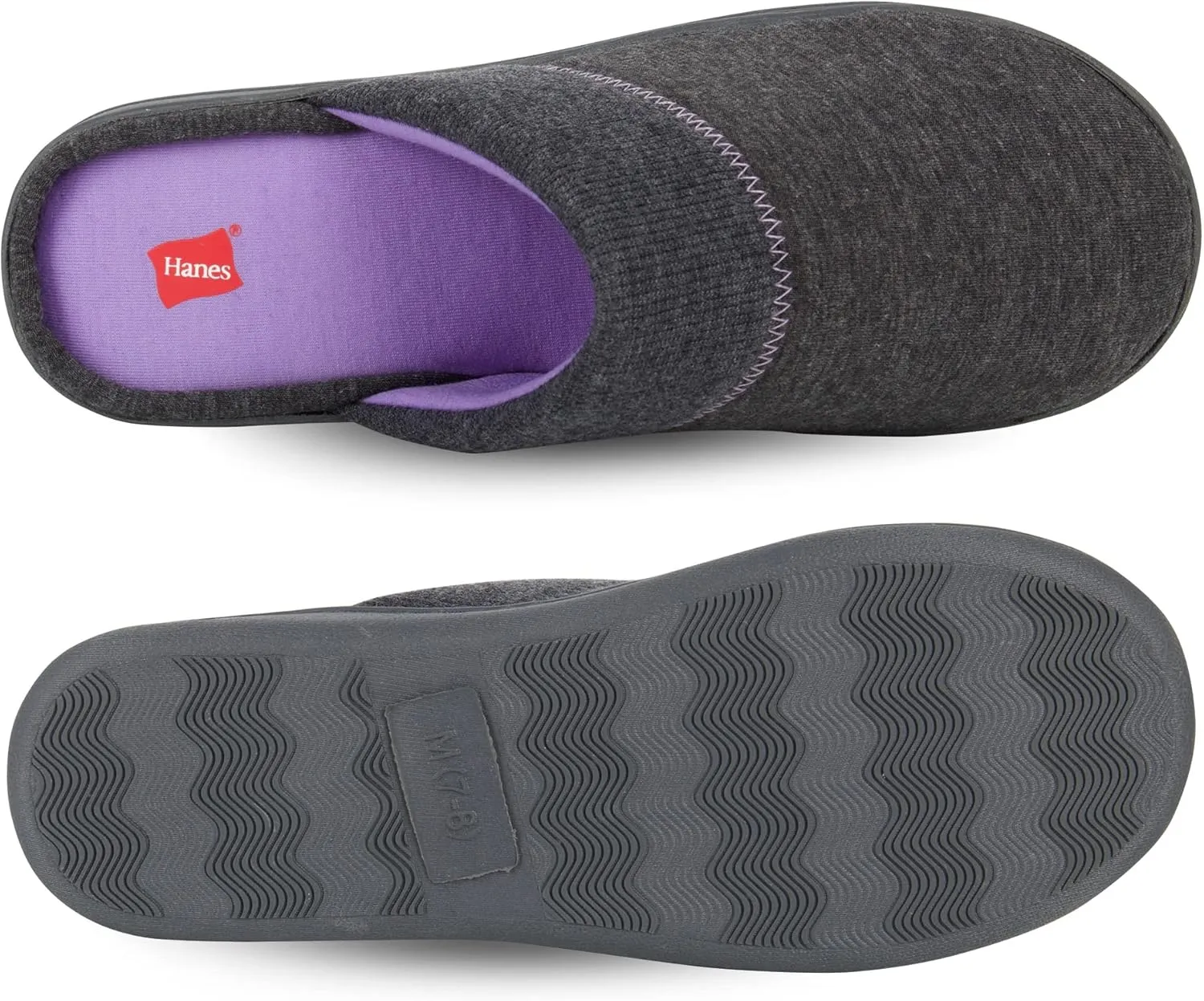 Hanes womens Comfort Cotton on Scuff With Memory Foam and Anti-skid Sole Slipper