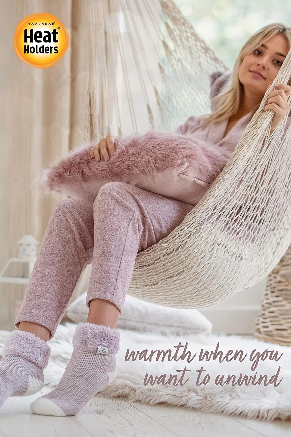 HEAT HOLDERS Womens Lounge Cosy Socks Thermal Comfy Winter Bed Slipper Socks