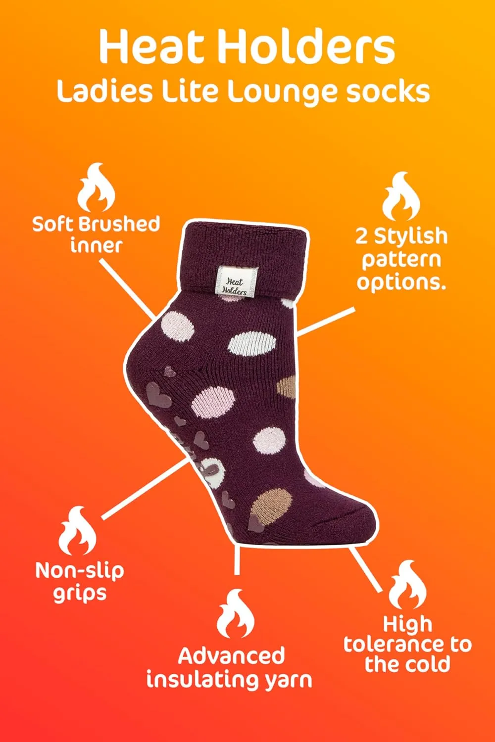 HEAT HOLDERS Womens Lounge Cosy Socks Thermal Comfy Winter Bed Slipper Socks