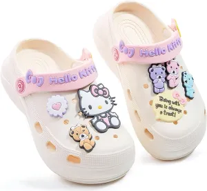 Hello Kitty Bears Clogs Slip on Water Shoes Casual Summer for Girls Toddlers Kids Children