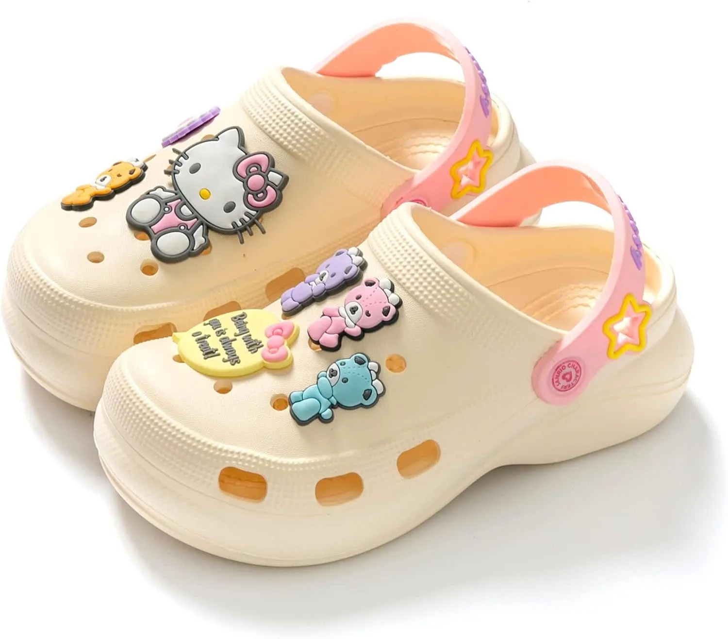 Hello Kitty Bears Clogs Slip on Water Shoes Casual Summer for Girls Toddlers Kids Children