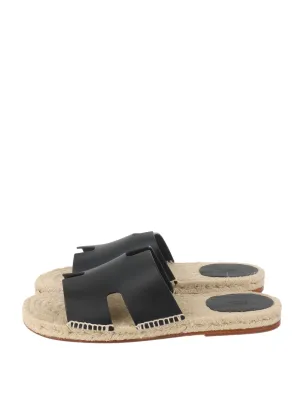 Hermes Black Antigua Espadrille.