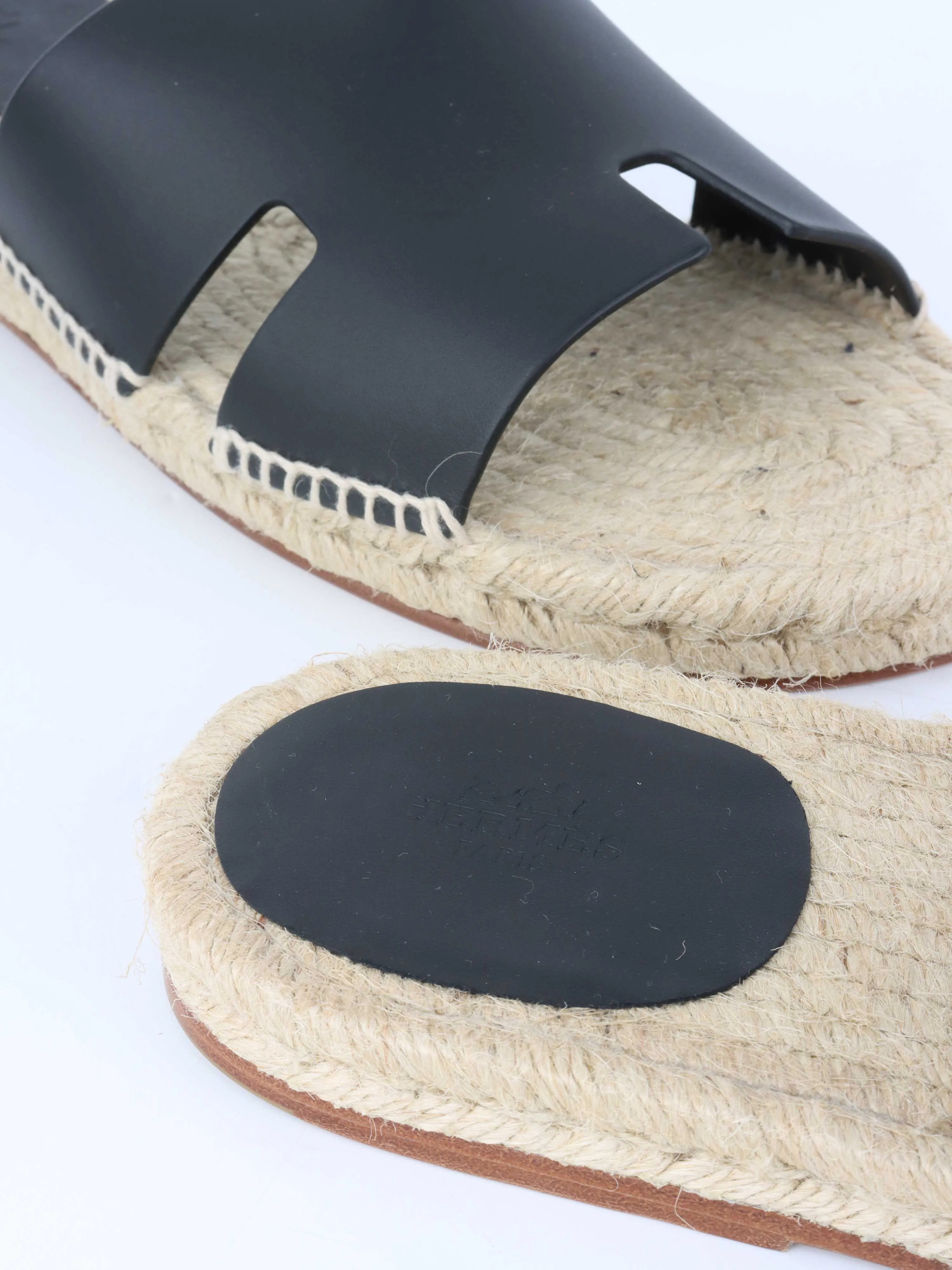 Hermes Black Antigua Espadrille.
