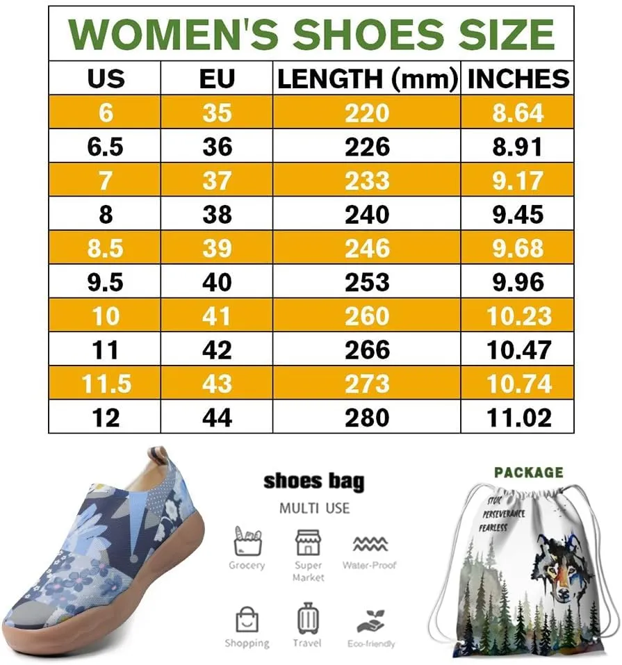Hetios Women's Casual Slip On Loafers Walking Comfortable Knit Mesh Ladies Painted Travel Shoes