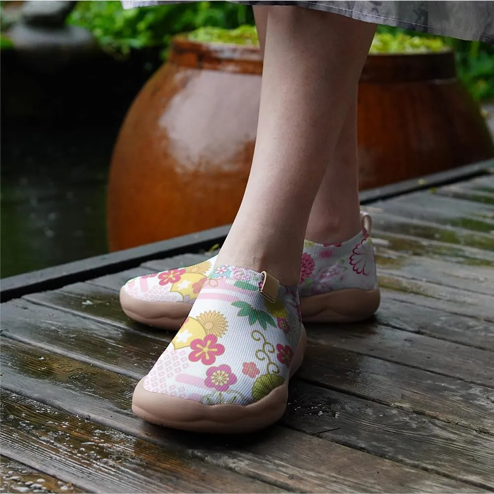 Hetios Women's Casual Slip On Loafers Walking Comfortable Knit Mesh Ladies Painted Travel Shoes