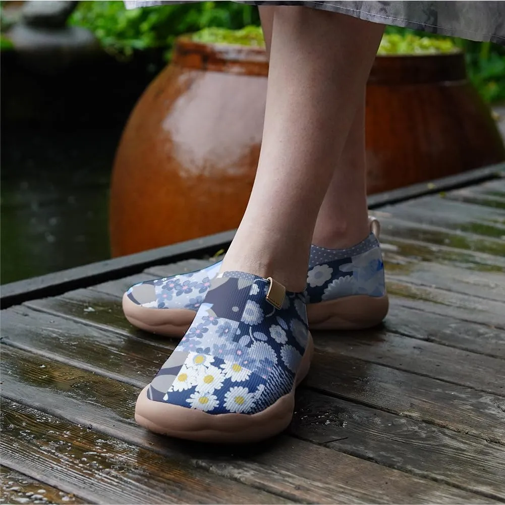 Hetios Women's Casual Slip On Loafers Walking Comfortable Knit Mesh Ladies Painted Travel Shoes