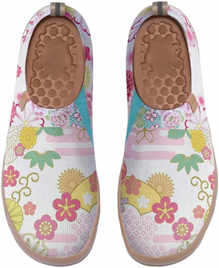 Hetios Women's Casual Slip On Loafers Walking Comfortable Knit Mesh Ladies Painted Travel Shoes