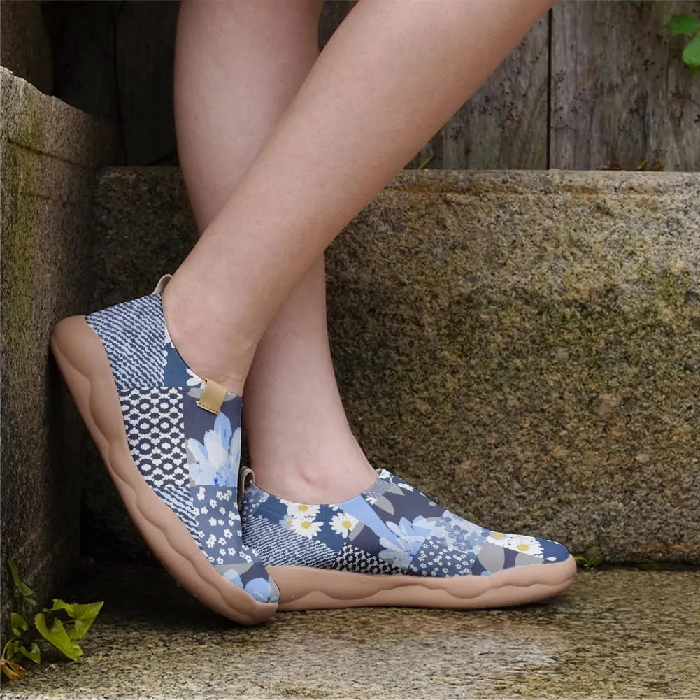 Hetios Women's Casual Slip On Loafers Walking Comfortable Knit Mesh Ladies Painted Travel Shoes