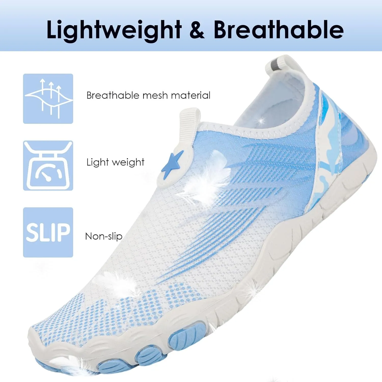 Hike Barefoot Shoes Breathable Non-Slip Athletic Footwear Wide Toe Water Shoes for Women & Men