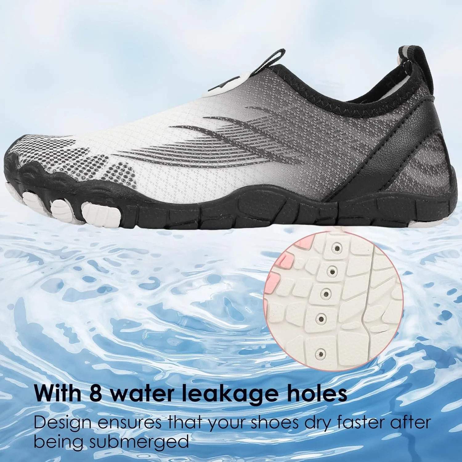 Hike Barefoot Shoes Breathable Non-Slip Athletic Footwear Wide Toe Water Shoes for Women & Men