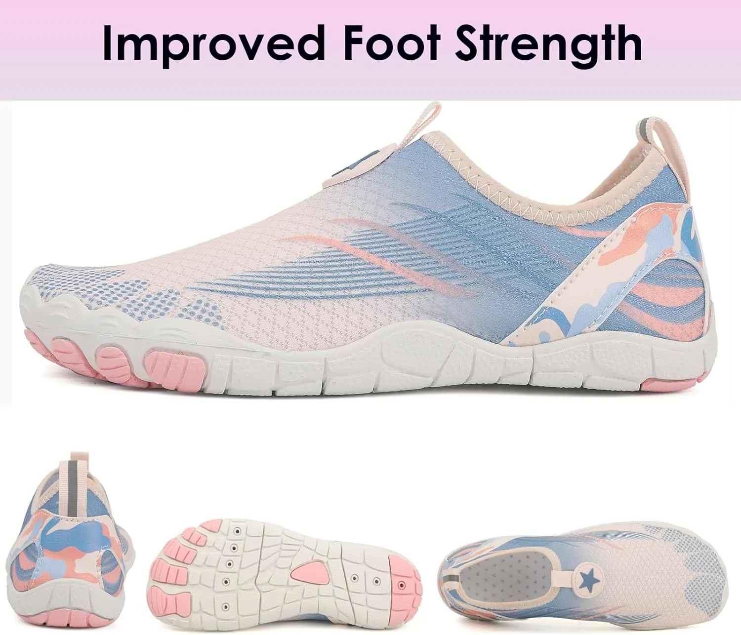 Hike Barefoot Shoes Breathable Non-Slip Athletic Footwear Wide Toe Water Shoes for Women & Men