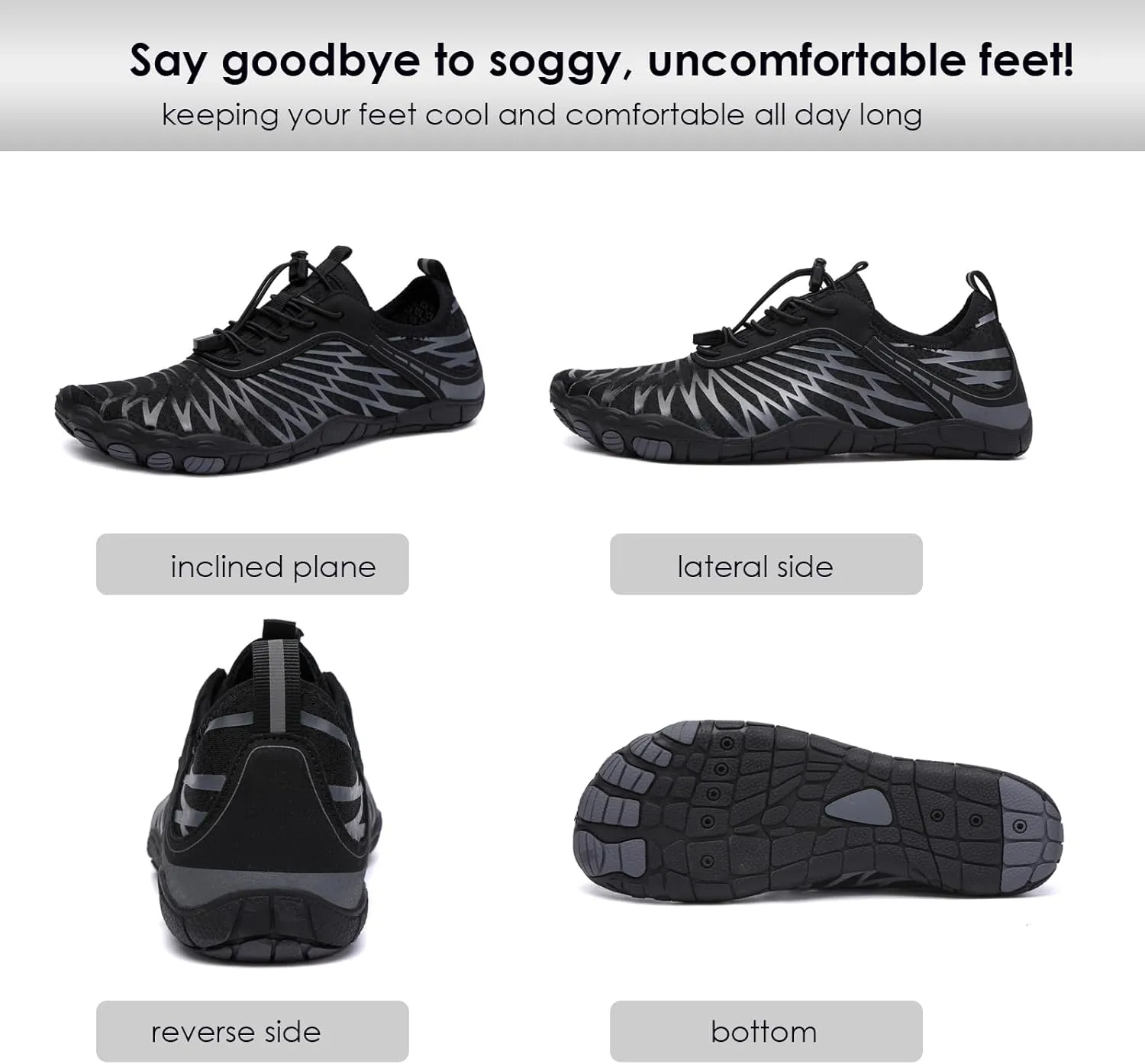 Hike Barefoot Shoes Breathable Non-Slip Athletic Footwear Wide Toe Water Shoes for Women & Men
