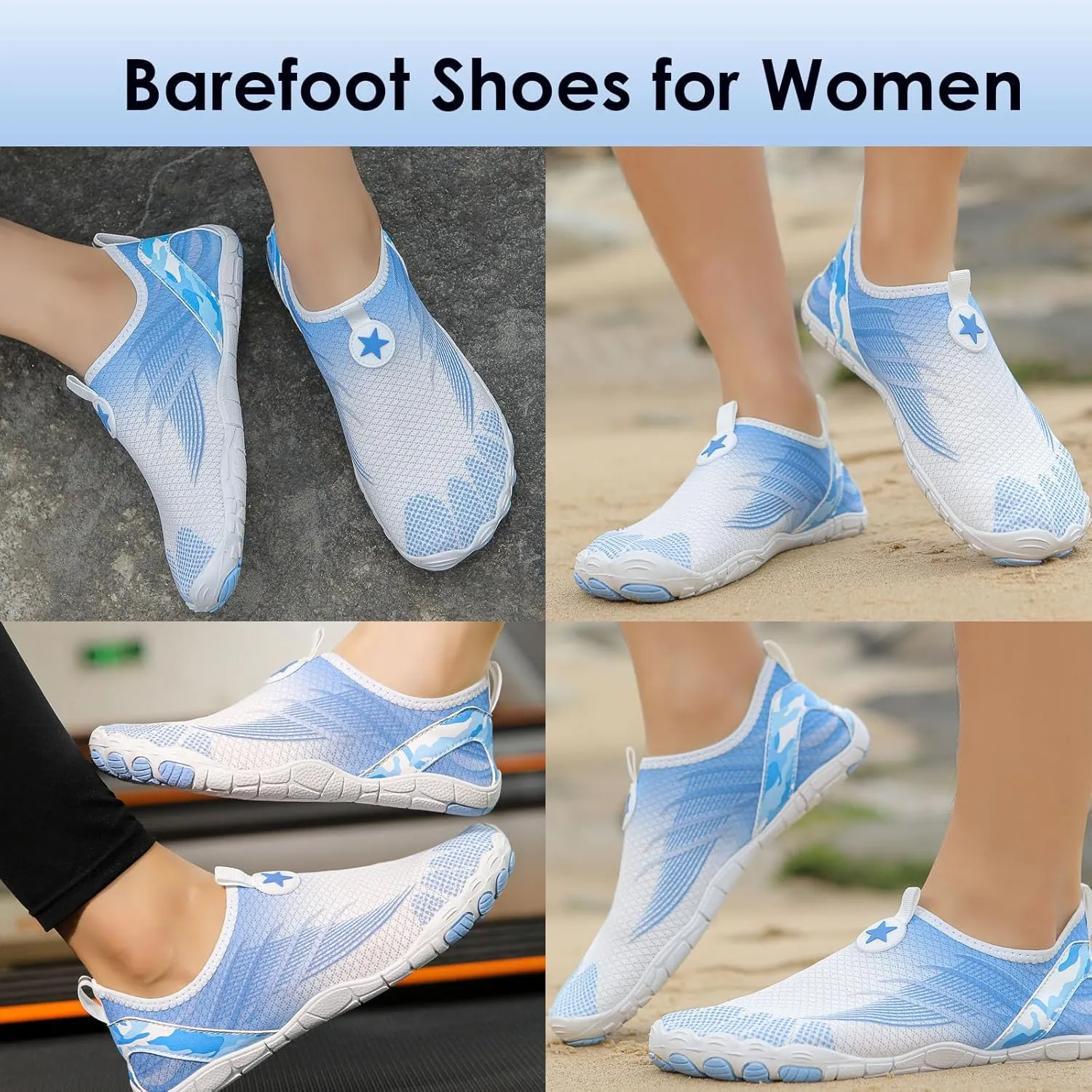 Hike Barefoot Shoes Breathable Non-Slip Athletic Footwear Wide Toe Water Shoes for Women & Men