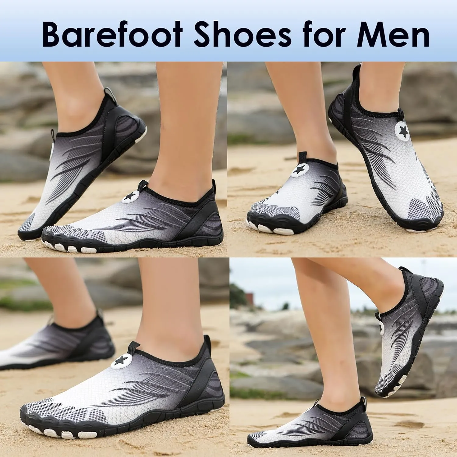 Hike Barefoot Shoes Breathable Non-Slip Athletic Footwear Wide Toe Water Shoes for Women & Men