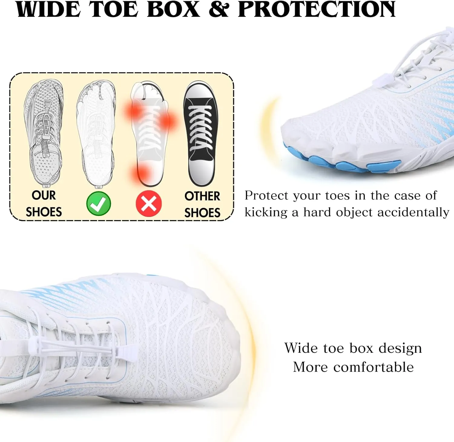 Hike Barefoot Shoes for Women Men Non-Slip Breathable Walking Shoes Wide Toe Box Comfortable Athletic Footwear