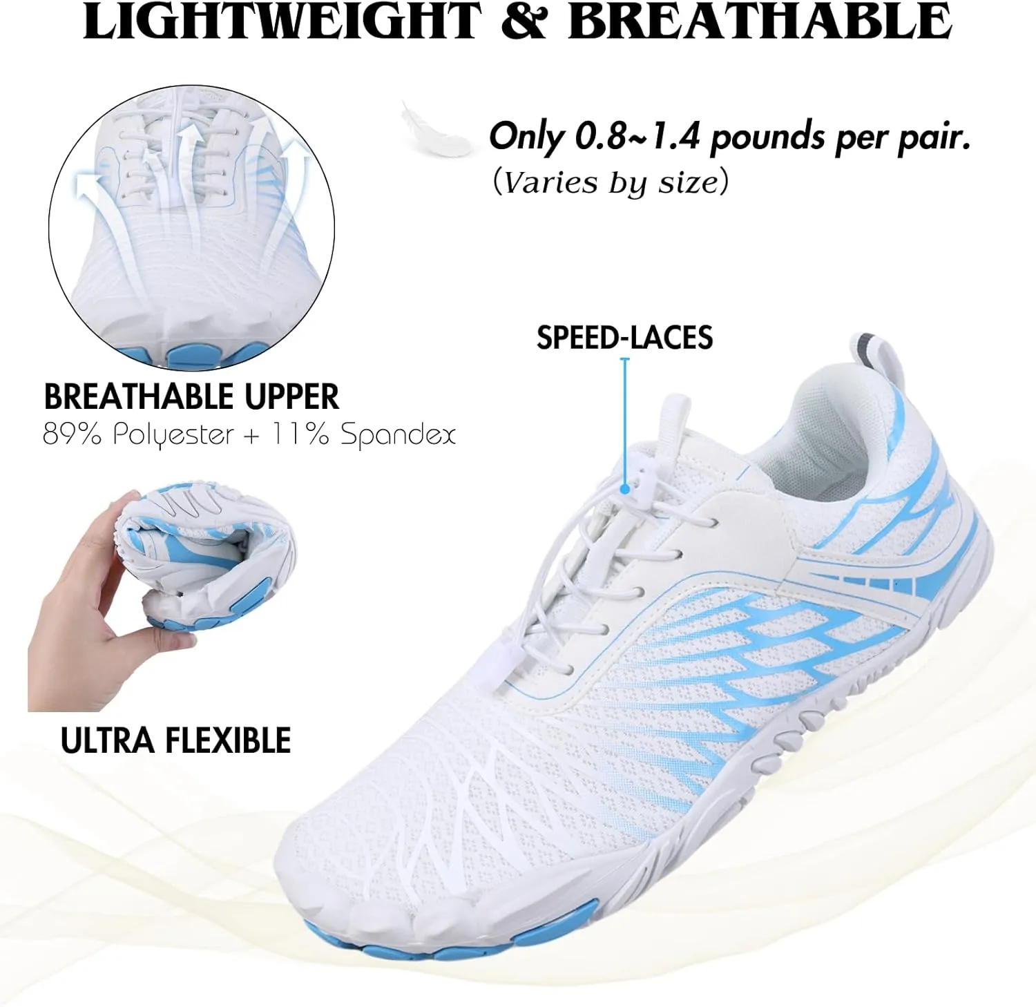 Hike Barefoot Shoes for Women Men Non-Slip Breathable Walking Shoes Wide Toe Box Comfortable Athletic Footwear