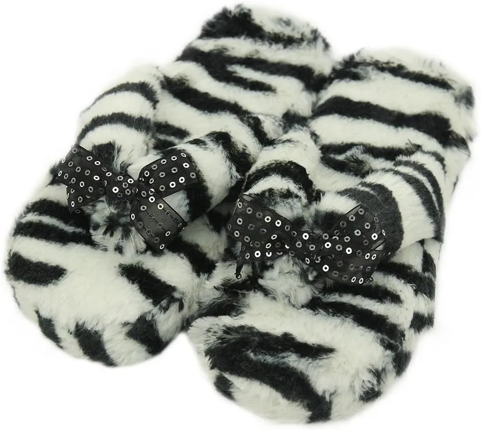 Home Slipper Women's Soft Fleece Indoor Non-Slip House Flip-Flops SPA Thong Slippers