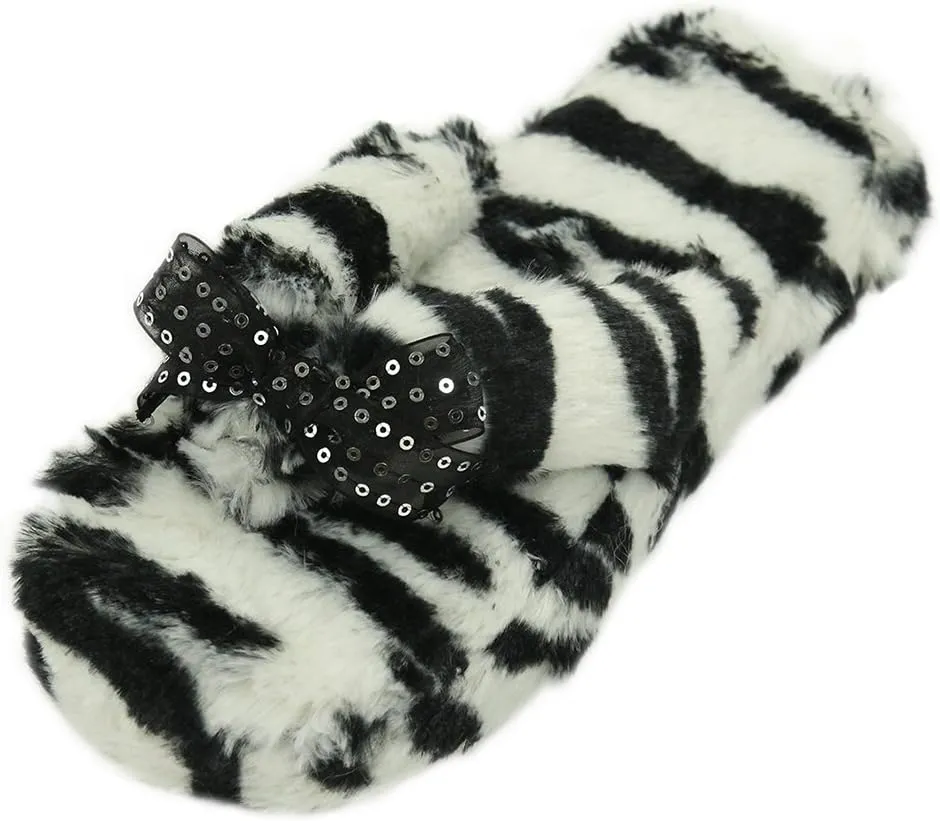 Home Slipper Women's Soft Fleece Indoor Non-Slip House Flip-Flops SPA Thong Slippers