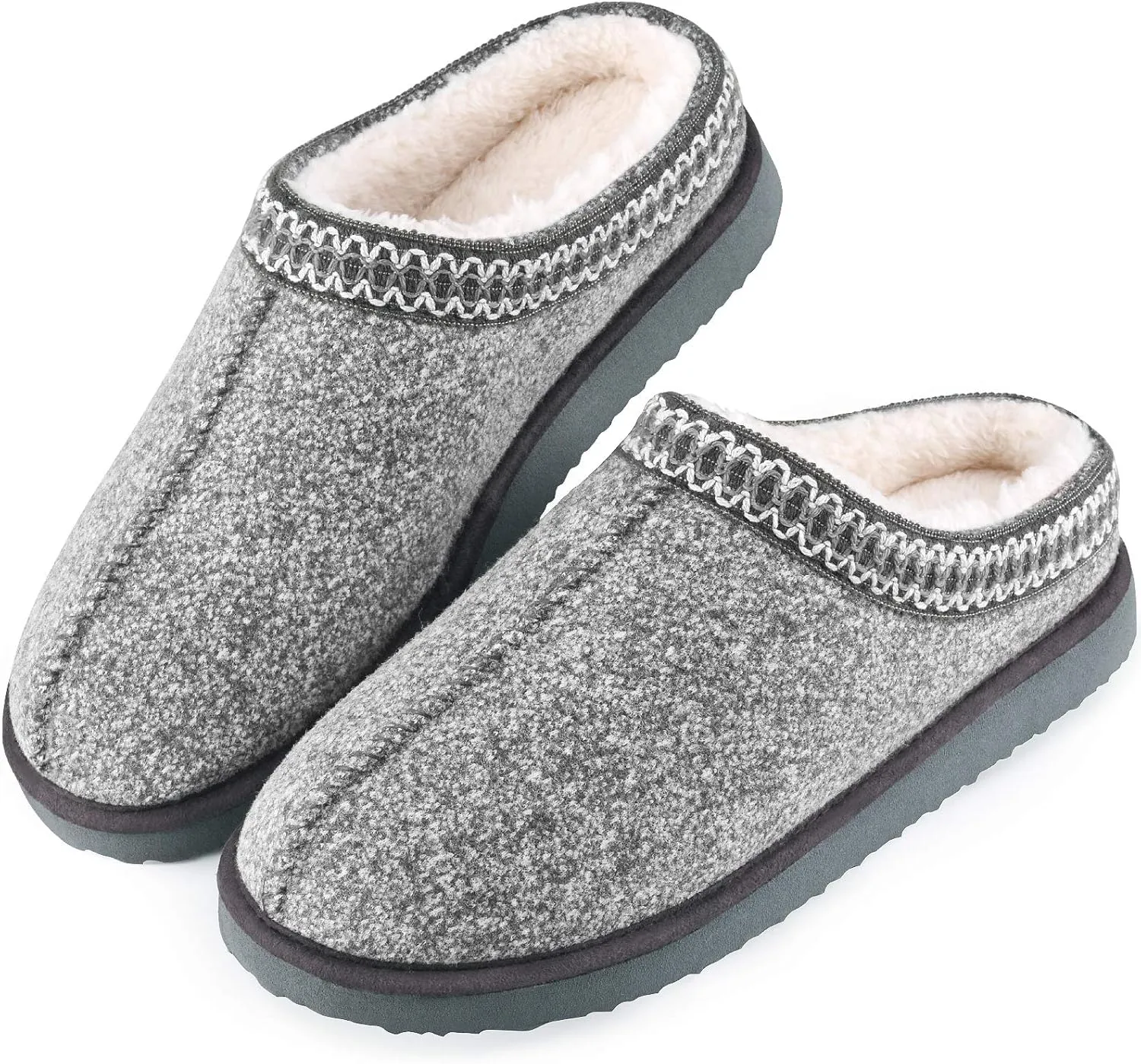 Homitem House Bedroom Slippers for Women Platform Shoes Indoor and Outdoor with Fuzzy Lining Hard Sole Memory Foam Slip on