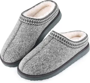 Homitem House Bedroom Slippers for Women Platform Shoes Indoor and Outdoor with Fuzzy Lining Hard Sole Memory Foam Slip on