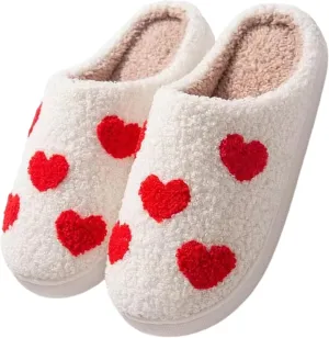 House Slippers for Women, Fruit Slipper with Strawberry Pineapple Flower Heart, Adult House Shoes with Checker Rainbow Evil Eyes Cat, Winter Fuzzy Bedroom Slides, Soft Cute Cozy
