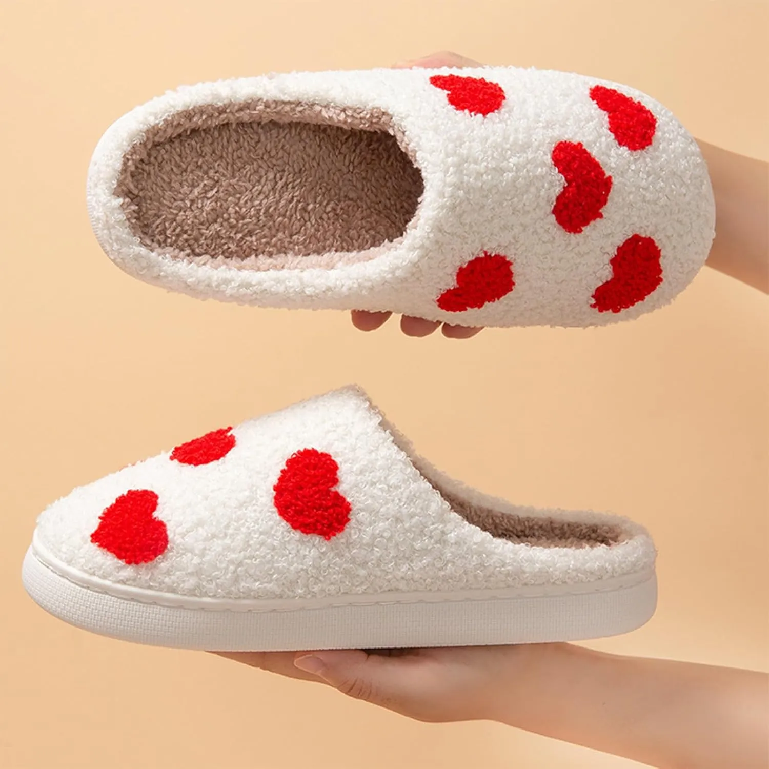 House Slippers for Women, Fruit Slipper with Strawberry Pineapple Flower Heart, Adult House Shoes with Checker Rainbow Evil Eyes Cat, Winter Fuzzy Bedroom Slides, Soft Cute Cozy