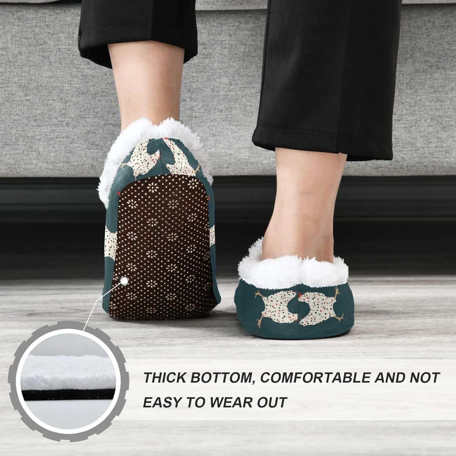 House Slippers Fuzzy Memory Foam Soft Slipper Socks for Woman Men