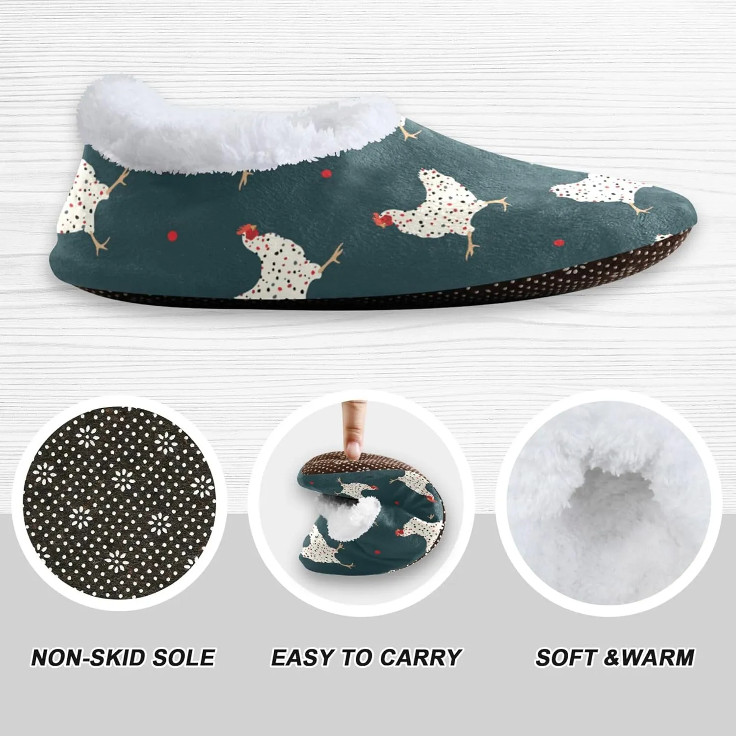 House Slippers Fuzzy Memory Foam Soft Slipper Socks for Woman Men