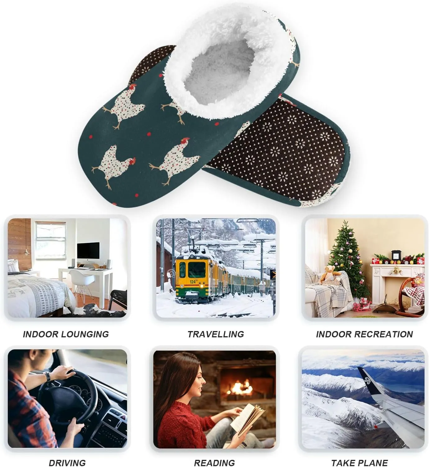 House Slippers Fuzzy Memory Foam Soft Slipper Socks for Woman Men