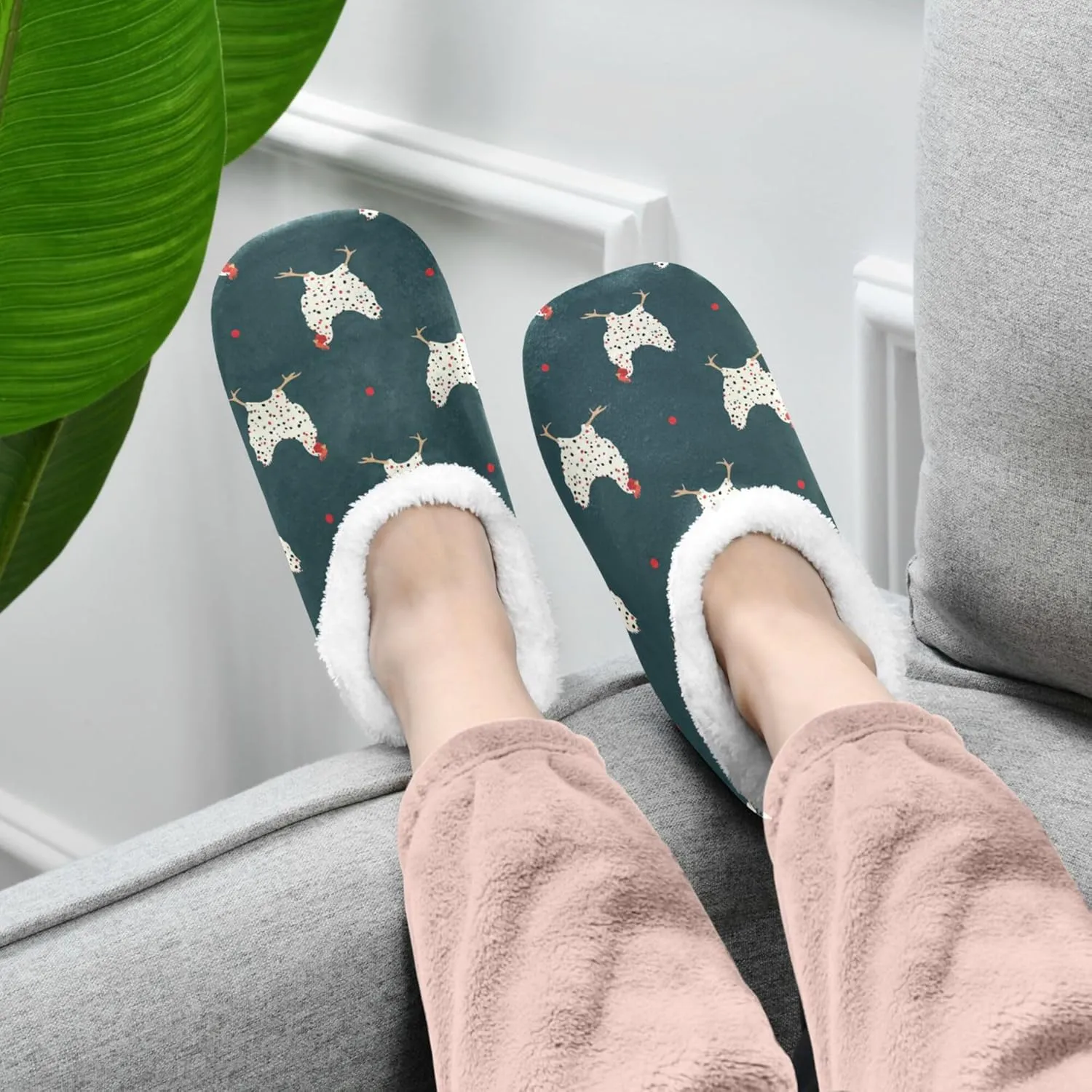 House Slippers Fuzzy Memory Foam Soft Slipper Socks for Woman Men