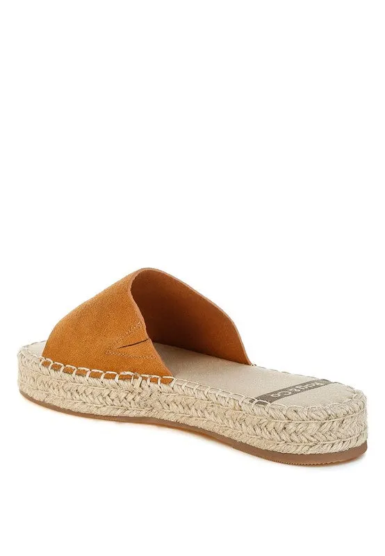 Huntra Real Soft Leather Espadrille Flatforms