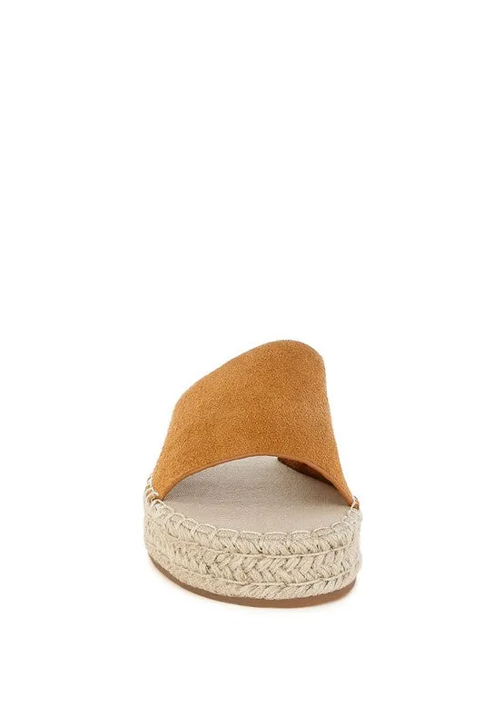 Huntra Real Soft Leather Espadrille Flatforms