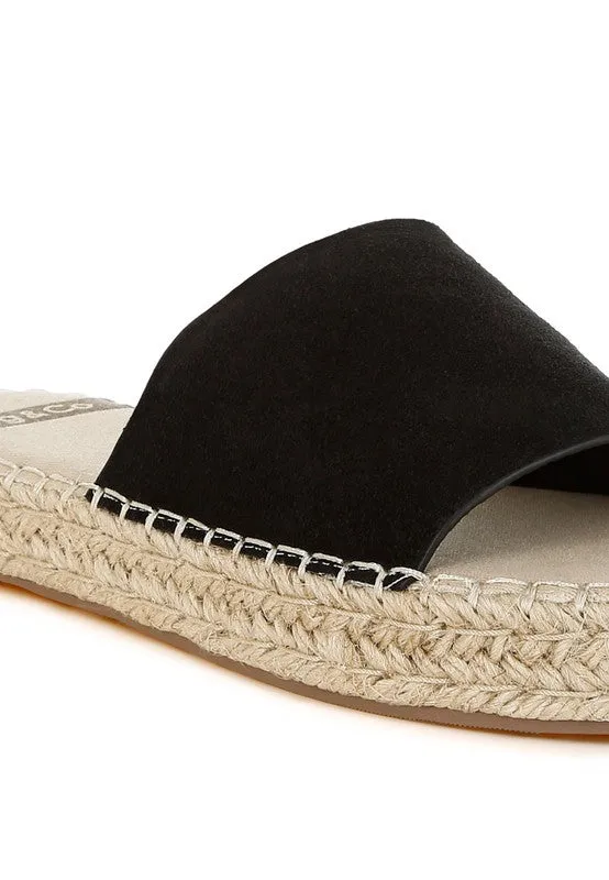 Huntra Real Soft Leather Espadrille Flatforms