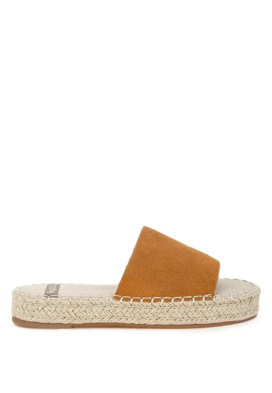 Huntra Real Soft Leather Espadrille Flatforms