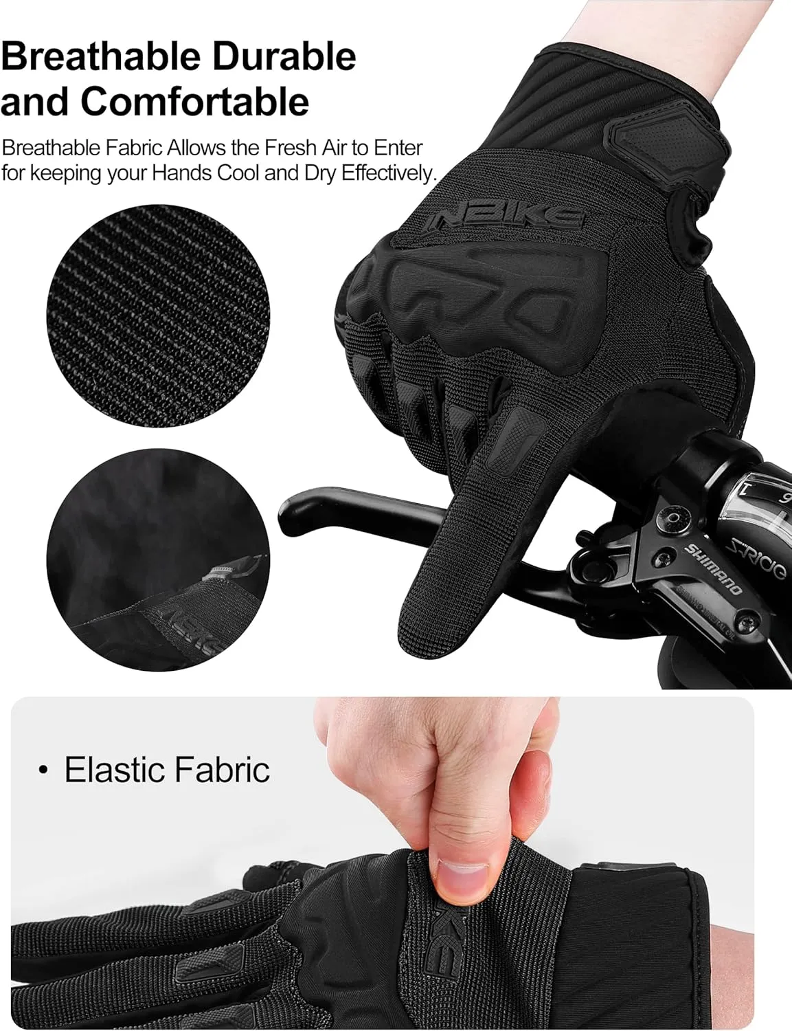 INBIKE Mountain Bike Gloves for Men Knuckle Guard Padded Men's Cycling Gloves Breathable for MTB Motocross Racing Dirtbike