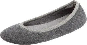 isotoner Women's Stretch Velour Victoria Ballerina House Slipper with all Around Memory Foam Comfort